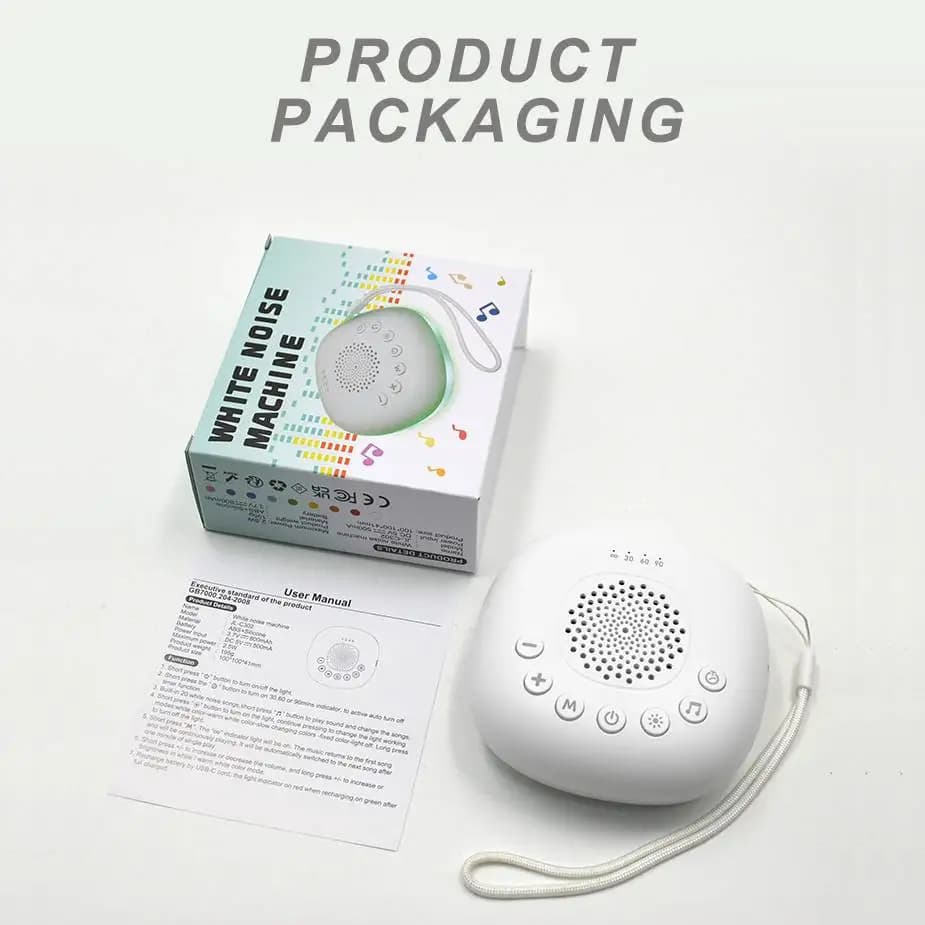 Machine à bruit blanc Portable, aide au sommeil avec lumière respiratoire LED et 20 Types de musique légère, dispositif de méditation pour la Relaxation
