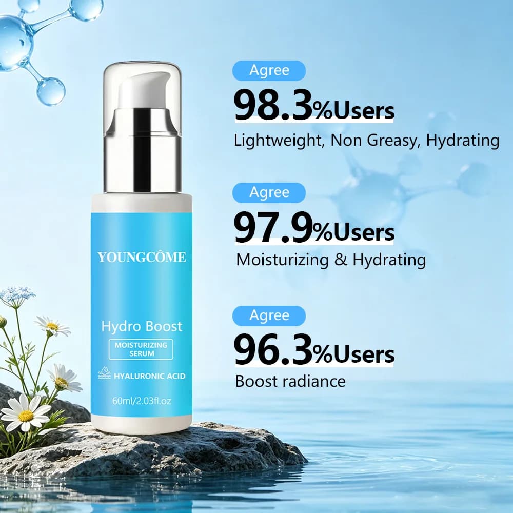 Sérum hydratant à l'acide hyaluronique Hydro Boost - Hydratation instantanée, non gras, absorption rapide, hydratation longue durée pour les peaux sèches
