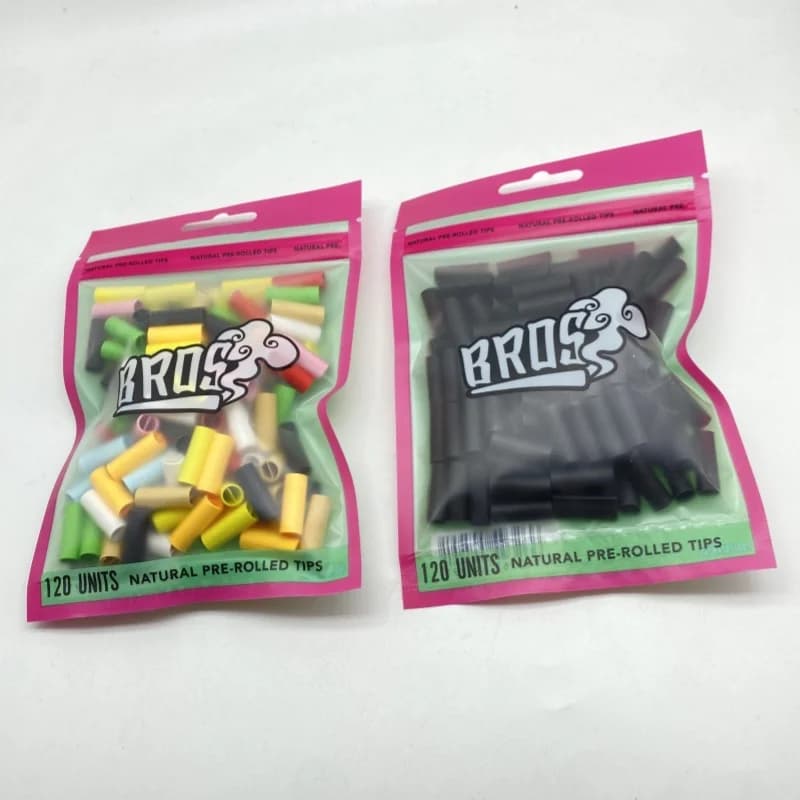 120 pièces 7MM coloré par rouleau conseils naturel pré-rolé pour fumer papier à rouler de Cigarette