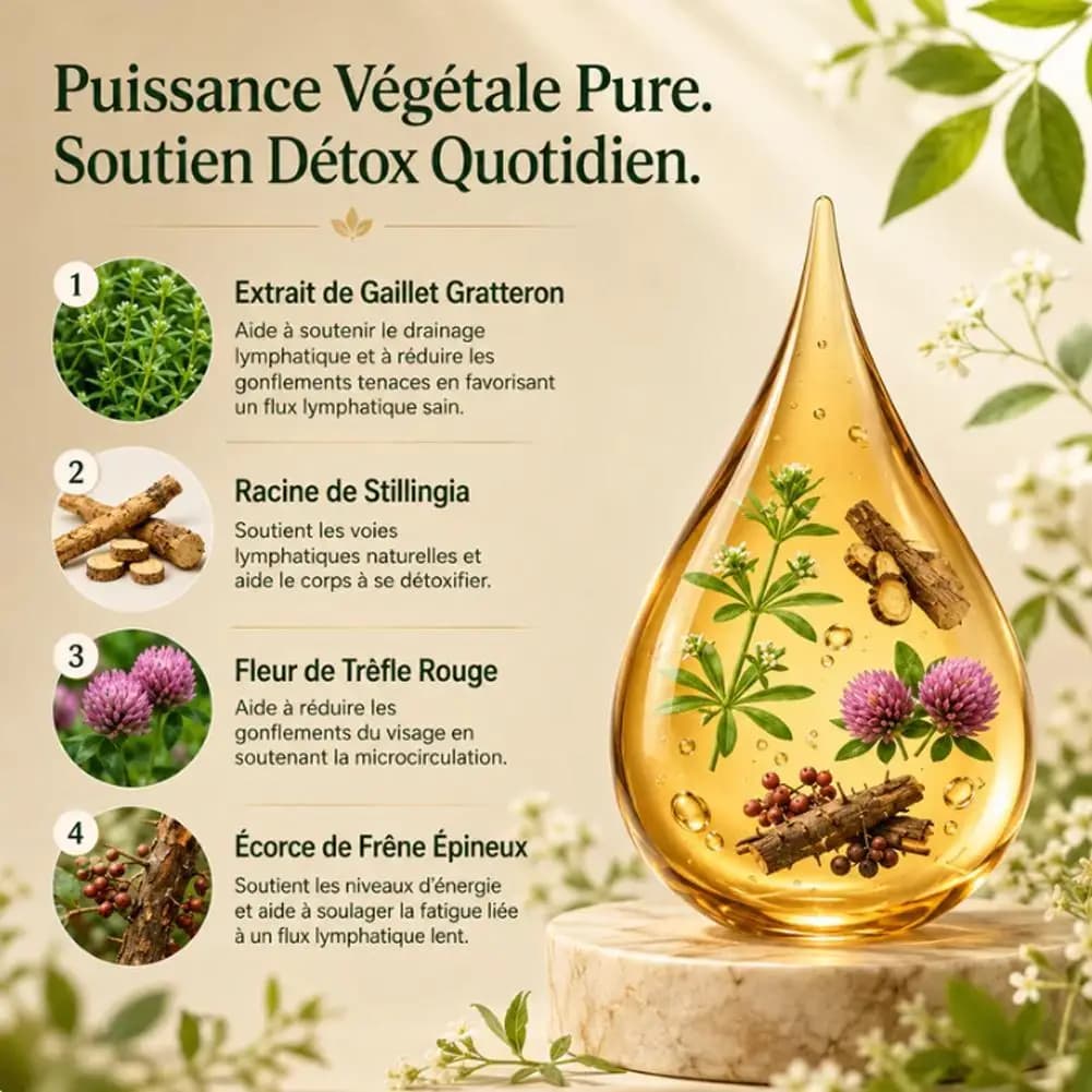 1-10X 59ml Gouttes liquides à base de plantes pour drainage lymphatique