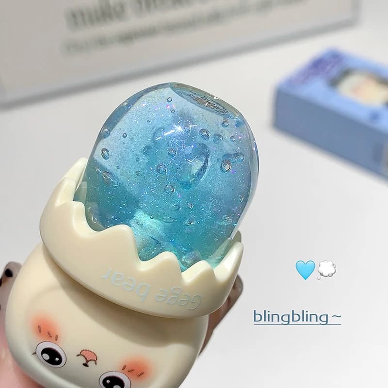 Gege Bear – huile à lèvres aromatisée aux fruits, peut être pendentif clé, baume à lèvres hydratant et hydratant pour Base de rouge à lèvres, réduit la ligne des lèvres