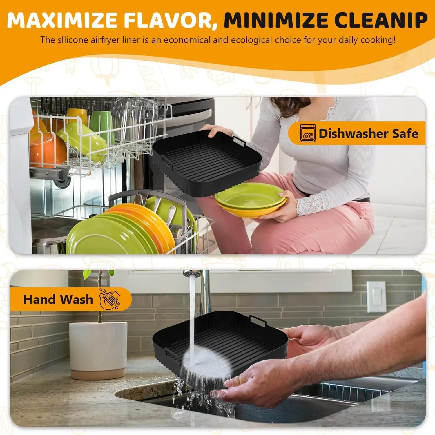 Moule de friteuse à air en silicone, moules en silicone pour friteuse à air pour surface Tefal Easy Fry XL, récipient de friteuse à air en plateau en silicone
