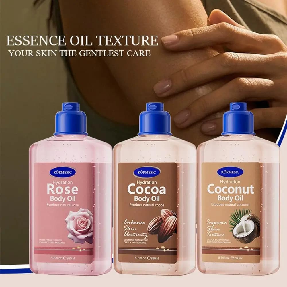 KORMESIC huile corporelle hydratante au noix de coco Massage essentiel dans le corps soins de la peau huile de Massage anglaise huile corporelle J0L1