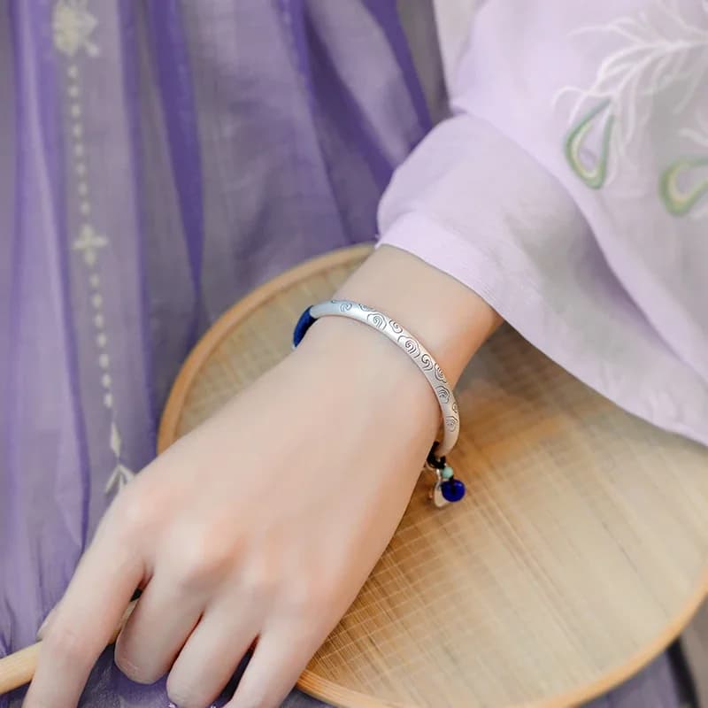 Bracelets de nuages de bon augure en argent pur 999 massif de haute qualité pour femmes, cadeau d'amoureux des mères, bijoux à la mode, tissage de corde fait à la main