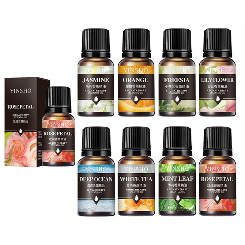 Ensemble d'huiles essentielles domestiques