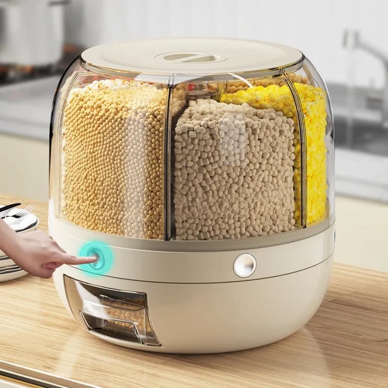 Seau à riz divisé en grilles