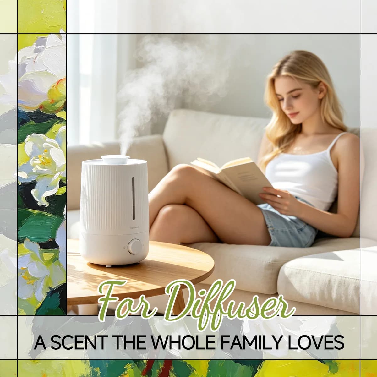 L'huile essentielle de jasmin du thé blanc est fraîche et élégante, avec un arôme sucré. Convient aux diffuseurs et aux purificateurs d'air.