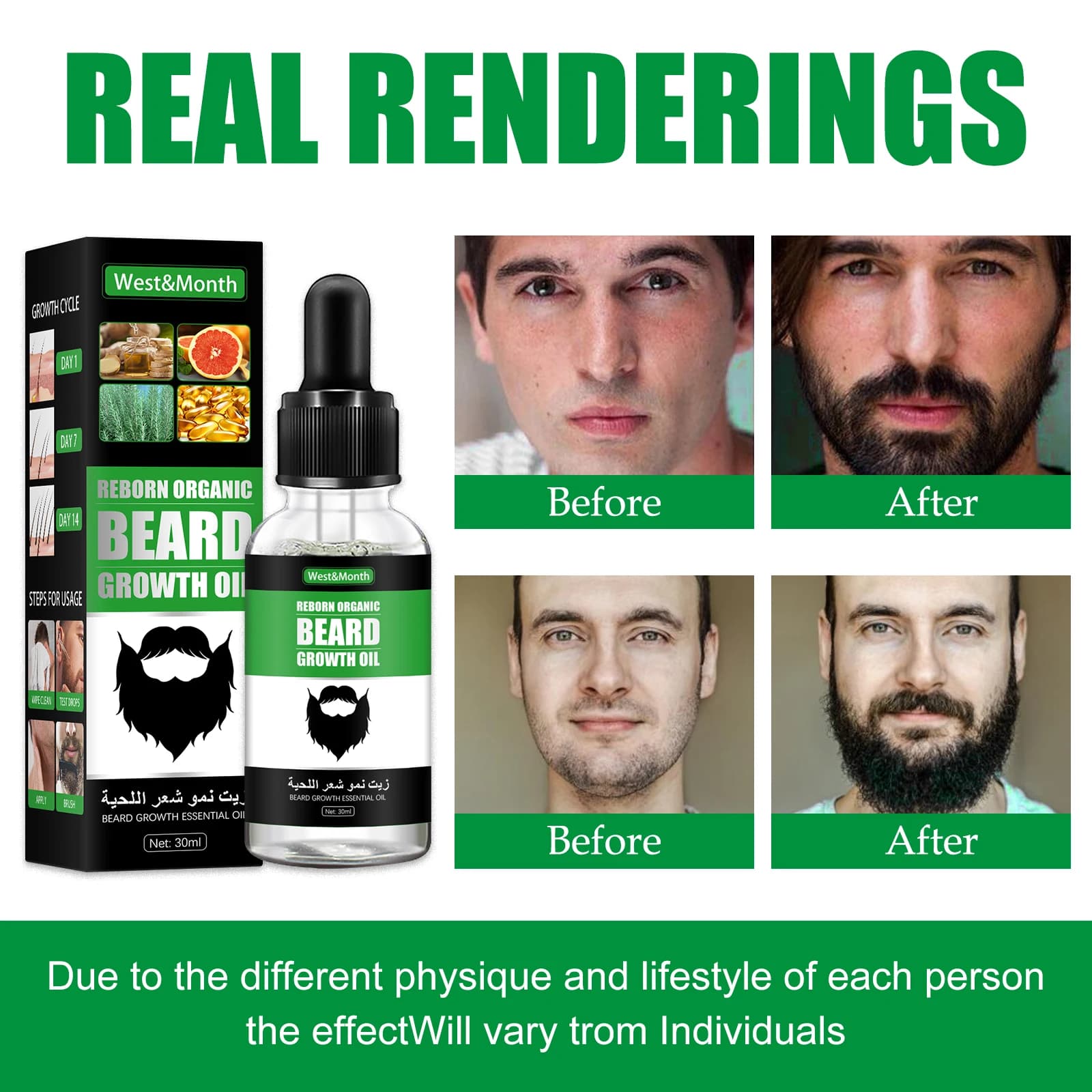 Huile de soin de la barbe pour hommes, extrait de plante naturelle, essence, hydratant, adoucit, prévient les boucles, nourrit les cheveux