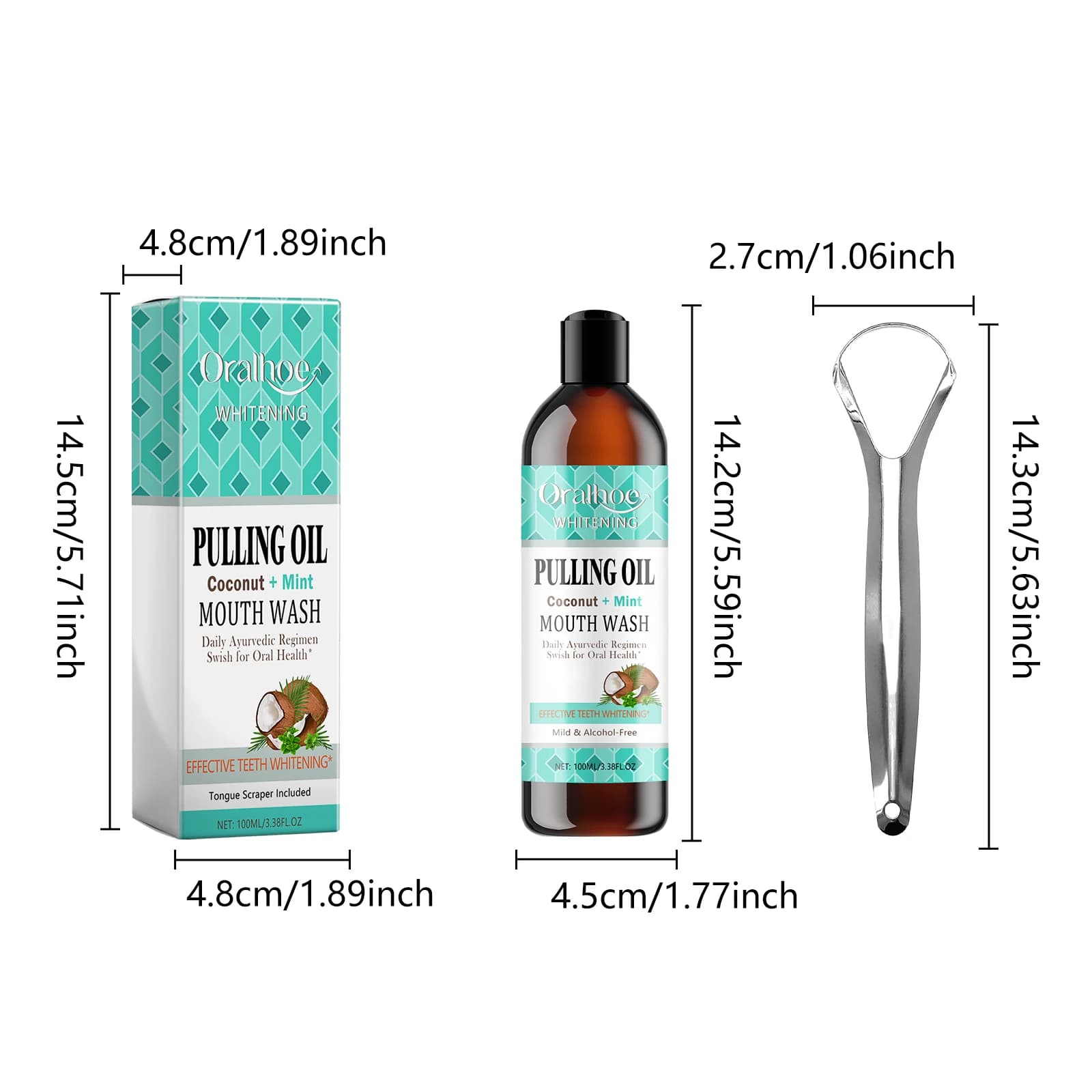 Huile de bain de bouche Coco Menthe pour l'huile pulling