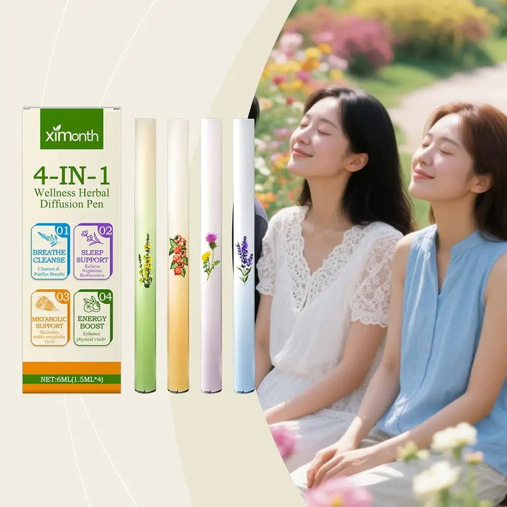 Diffuseur d'herbes naturelles avec molène/thym/menthe/guarana/thé vert – Énergie naturelle et soutien respiratoire pour tous les âges