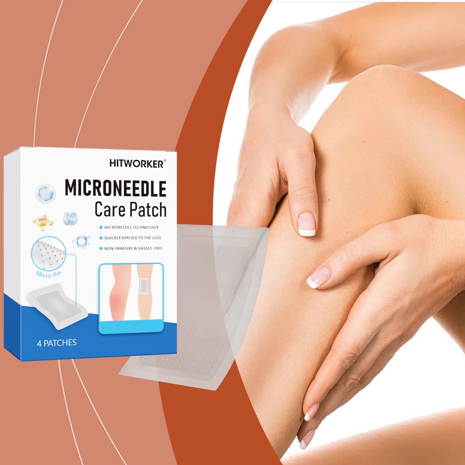 Ensemble de patchs hydrocolloïdes à micro-aiguilles, 4 pièces, avec huile essentielle de soin du corps, Patch réparateur pour cicatrices et imperfections