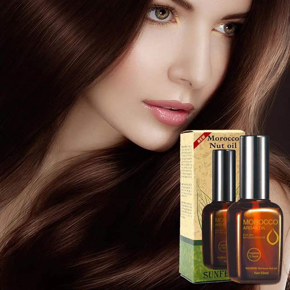 Traitement sans rinçage à l'huile d'argan marocaine 50 ml Masque capillaire lissant hydratant anti-frisottis pour les