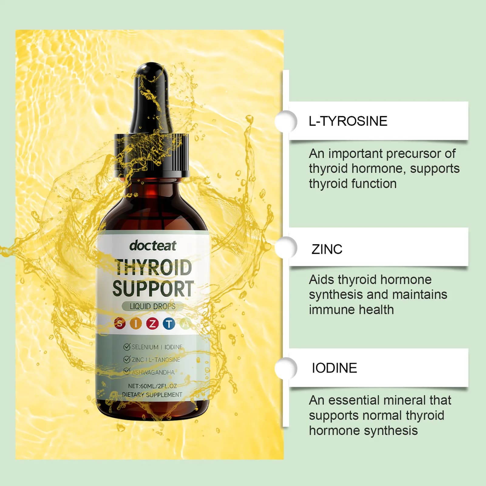 Extrait liquide de plante de soutien de la tiyroïde pour l'équilibre de l'hormone pour les femmes d'hommes