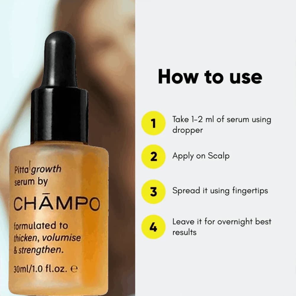 CHAMPO Sérum Capillaire Croissance Rapide Anti-Chute Prévention Calvitie Soin du Cuir Chevelu Nourrit les Racines Fortes Améliore la Résilience des Cheveux Essence Huile