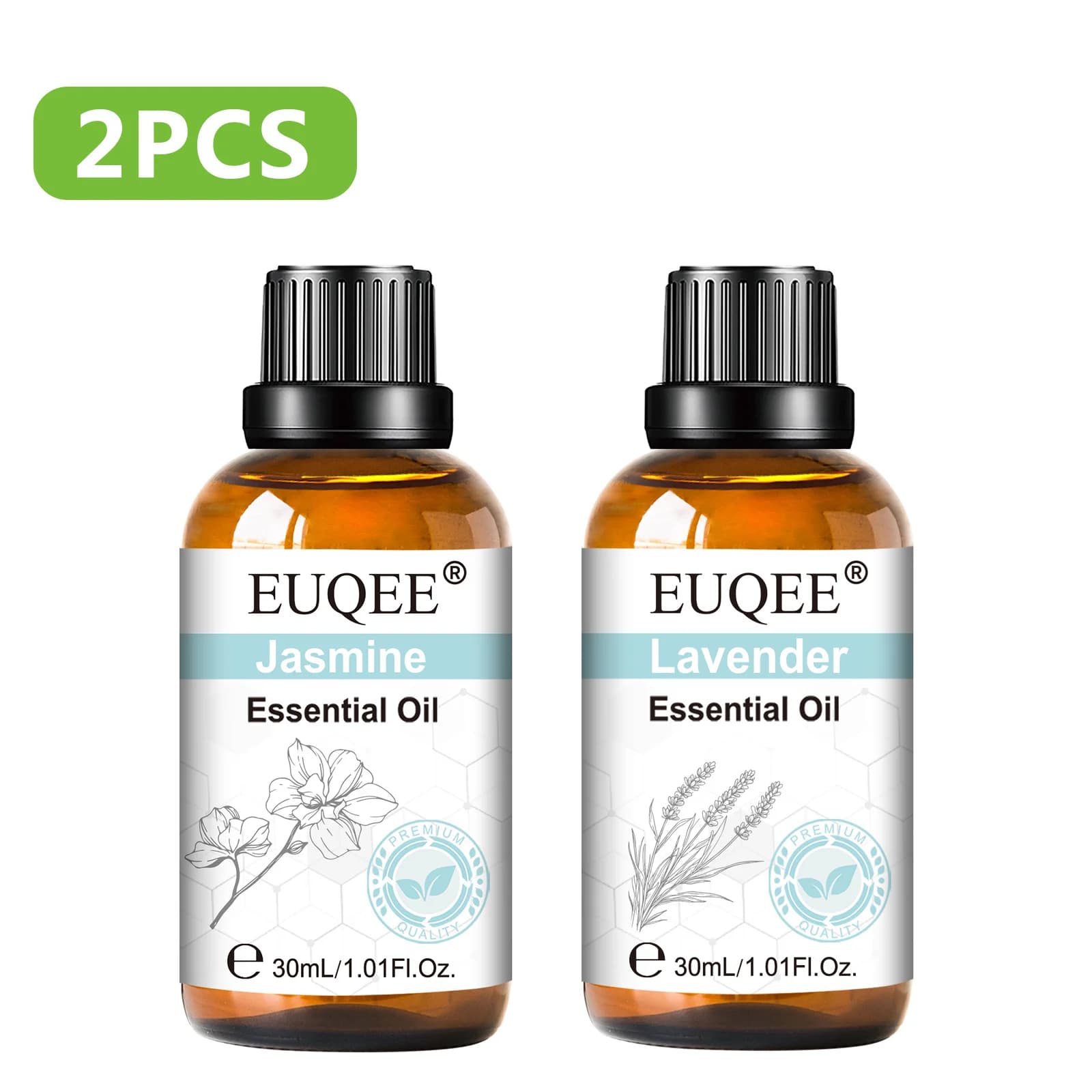 Huiles Essentielles EUQEE 30ml Lavande 1PCS 2PCS Vanille Eucalyptus Jasmin Patchouli Encens Bergamote Rose Huiles d'Aromathérapie