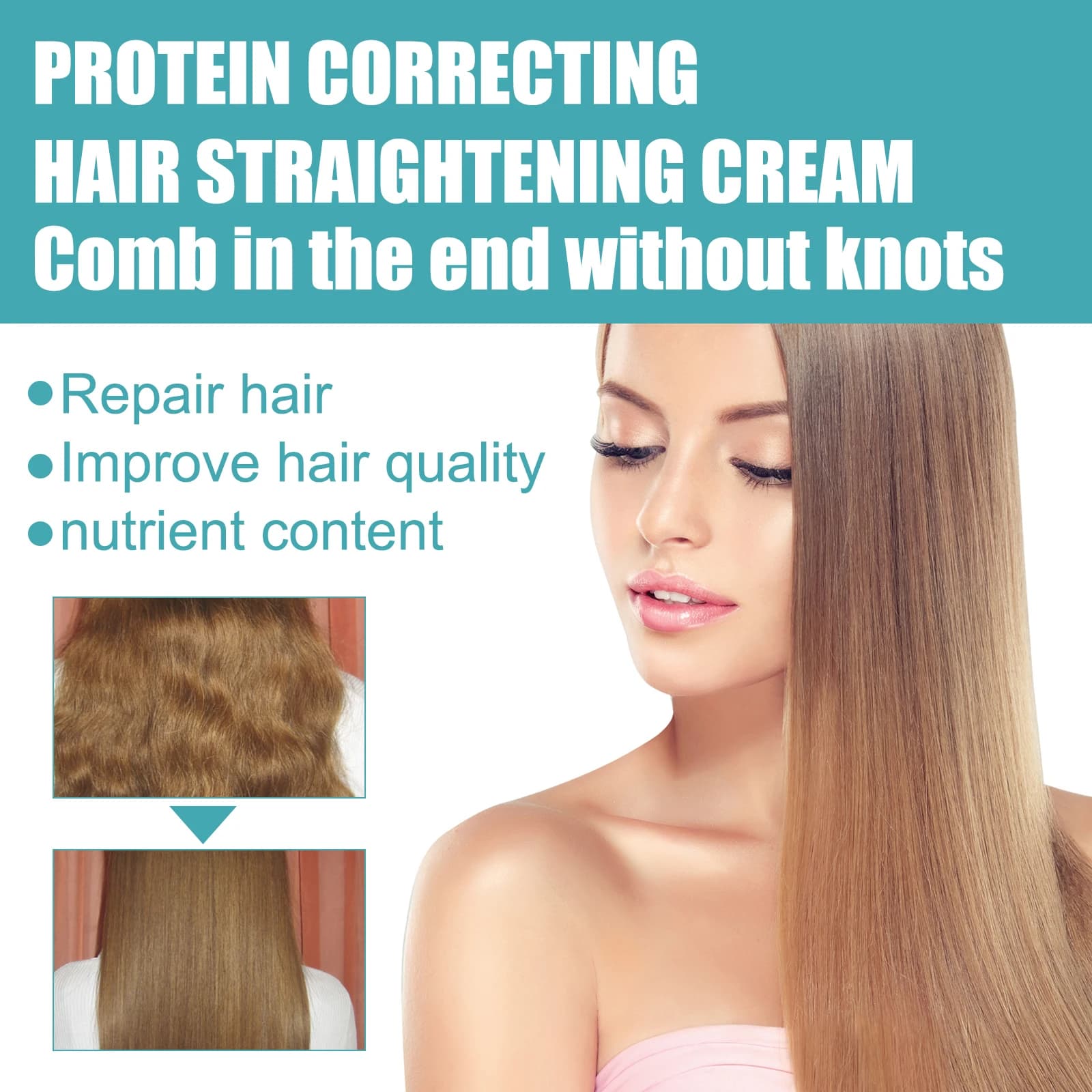 Brian Kerration-Crème réparatrice pour cheveux raides, cheveux abîmés, produit de soin, améliore la qualité des cheveux, adoucit les cheveux, prévient les cheveux secs et crépus