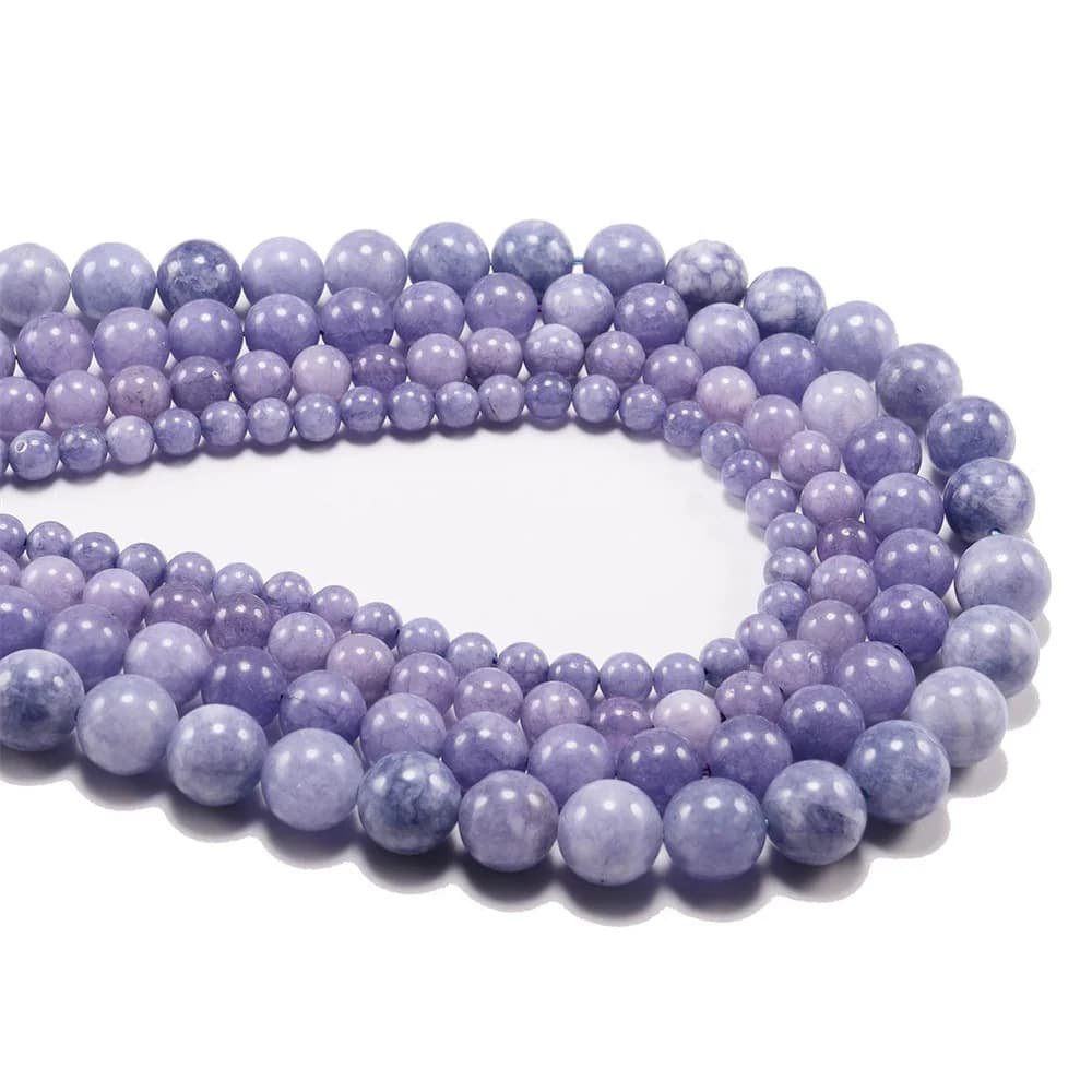 Perles en pierre d'angélite naturelle, amples, pour la fabrication de bijoux, Bracelets, collier, cordon de 15 pouces, non inclus, 4mm, 6mm, 8mm, 10mm