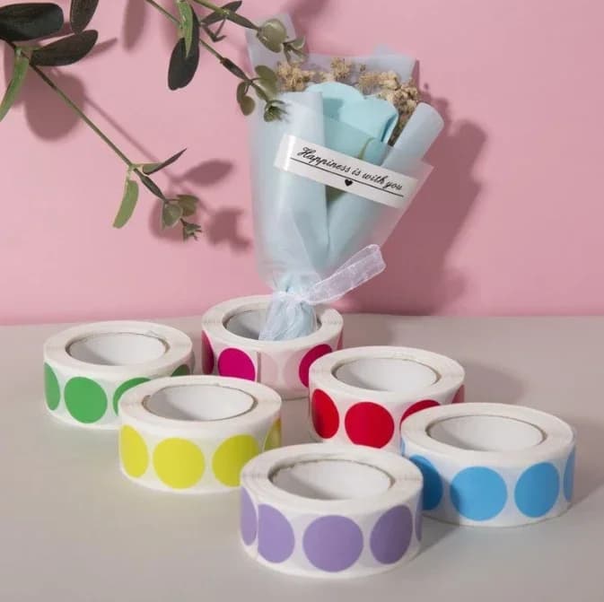 Étiquette autocollante à points colorés, 1000 pièces, marque de Classification, rouleaux d'autocollants en papier couché, papeterie esthétique Kawaii