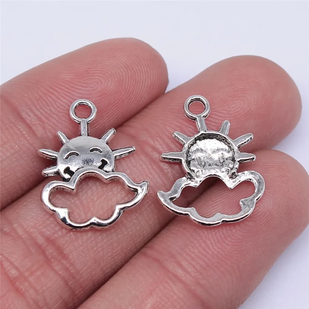Breloques Tibétaines en Forme de Nuage pour Bijoux, Antique, en Argent, pour Document, DIY, Fait à la Main, 20 Pièces