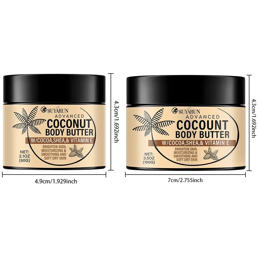 Crème hydratante intense SUYARUN pour peaux sèches, hydratation biologique à l'huile de coco, absorption rapide, nourrissante 24 heures.