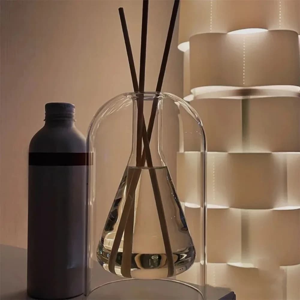 Bouteille de diffuseur d'aromathérapie, huile essentielle en verre avec bâtons de diffuseur, conteneurs transaprent de stockage domestique de 130/200ML