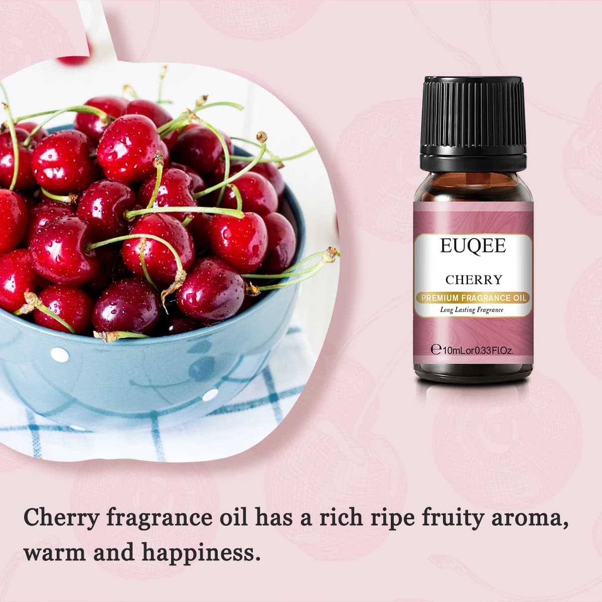 EUQEE 10ML 10ML huile parfumée de fruits sucrés pour l'aromathérapie, fabrication de bougies, savon bricolage, pomme, mangue, fraise, cerise, noix de coco, pêche