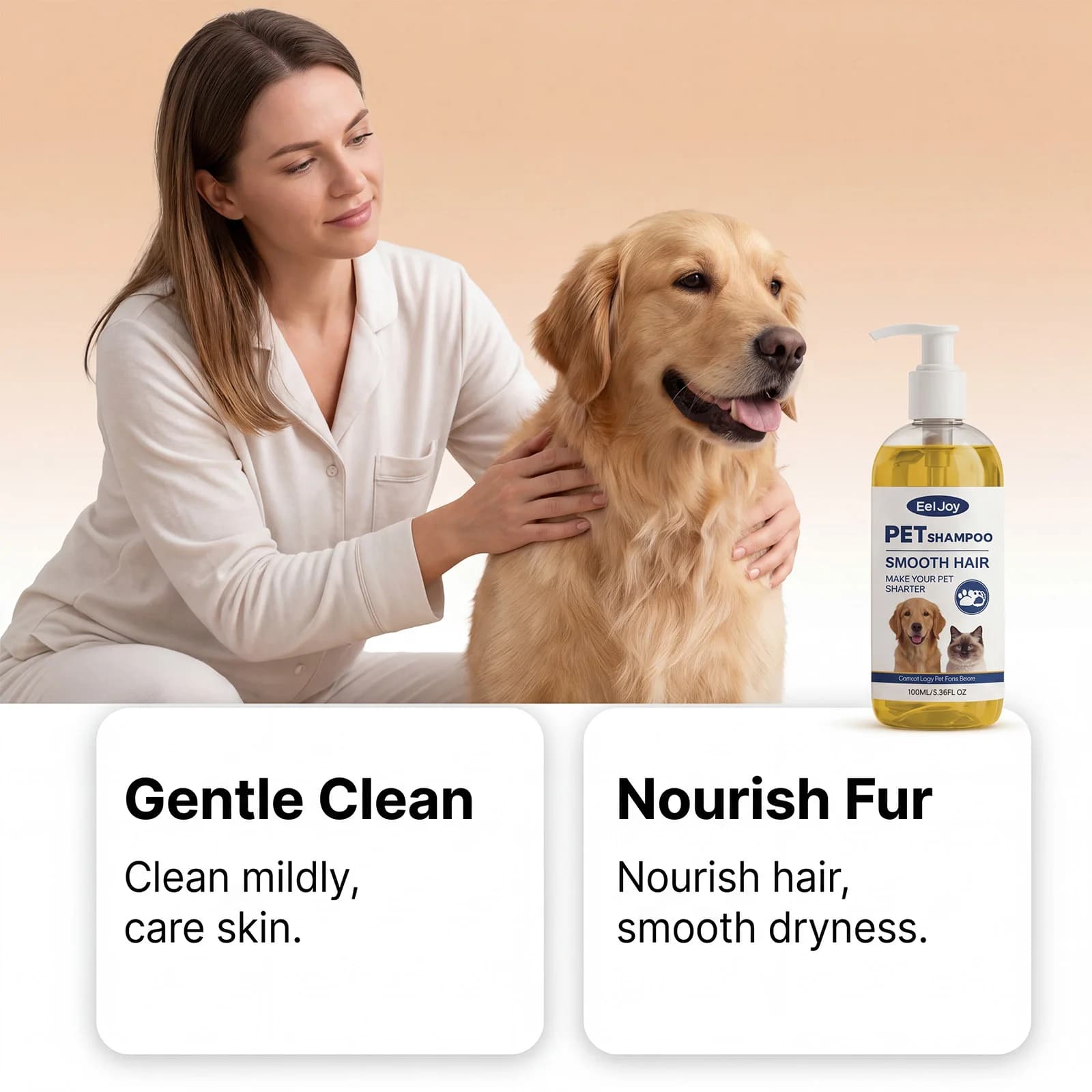 Shampoo pour animaux de compagnie à l'huile de noix de coco naturelle