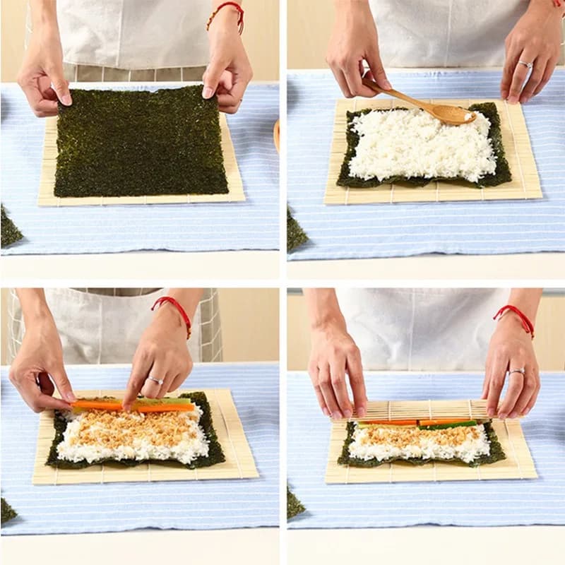 Tapis roulant pour rideau de Sushi, moules Onigiri, maquillage pour rouleaux, ensemble de rouleaux de Sushi, boules de riz, moule de riz, Kit de fabrication de Sushi