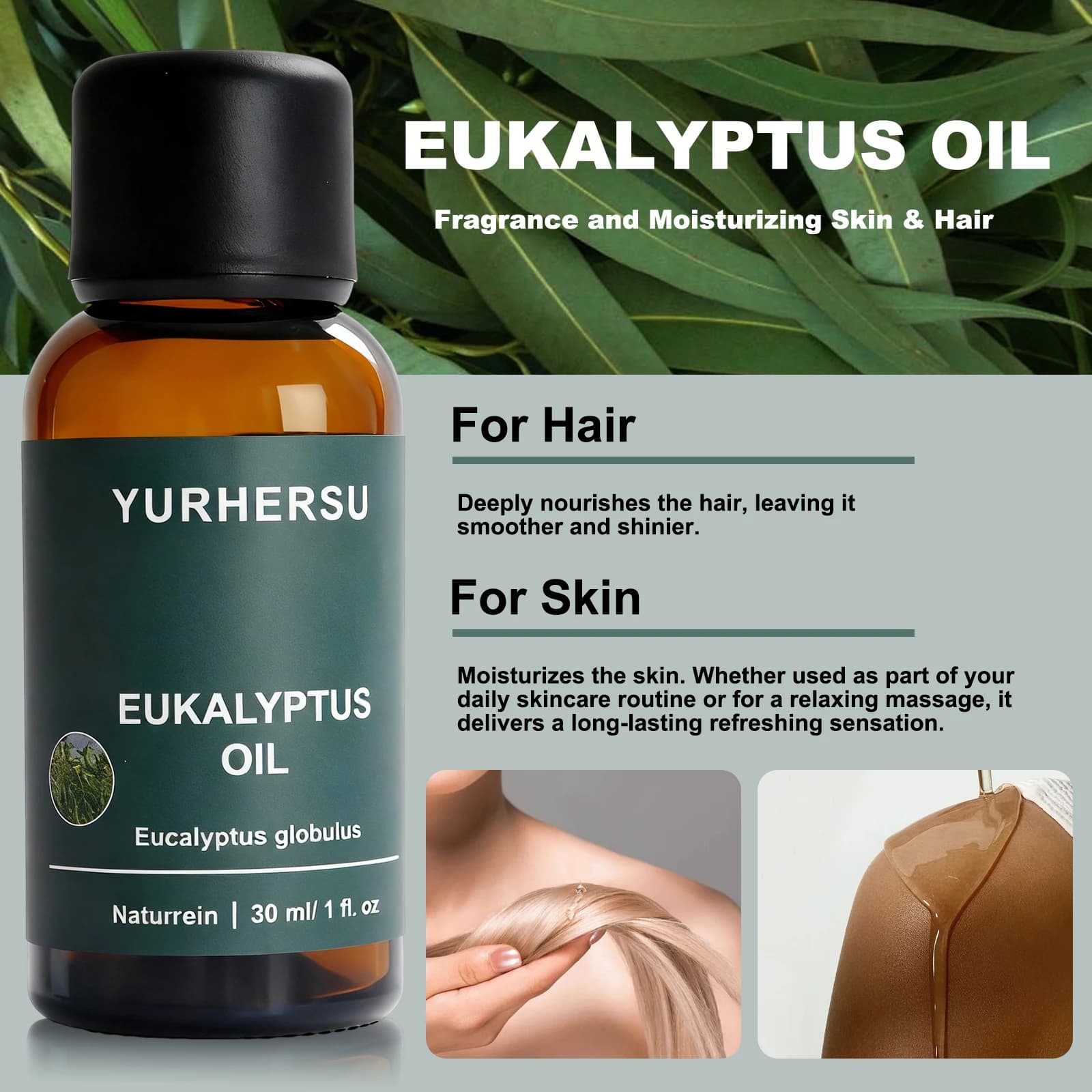 Huile d'eucalyptus naturelle 100% pure pour diffuseur