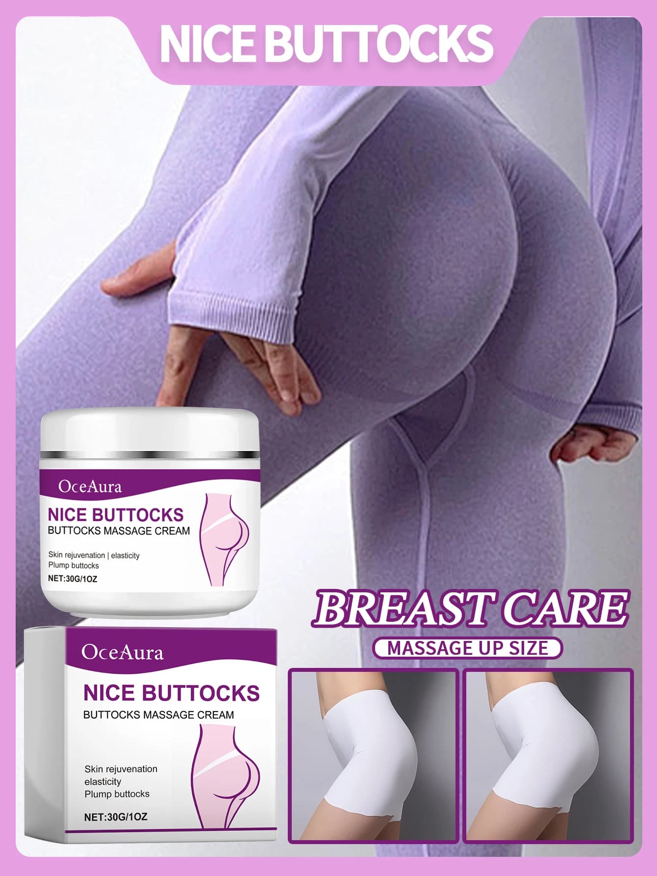 Crème raffermissante pour fesses féminines, 30g, façonnant la ligne des fesses, adaptée à tous les Types de peau, améliore l'afroulage de la peau des fesses