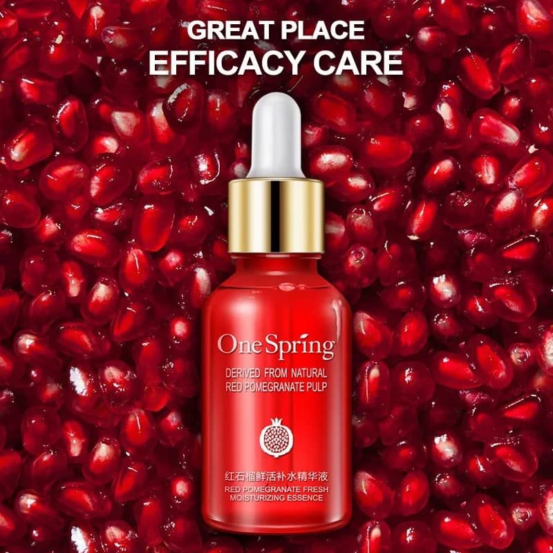 Essence de grenade rouge fraîche hydratante pour le visage