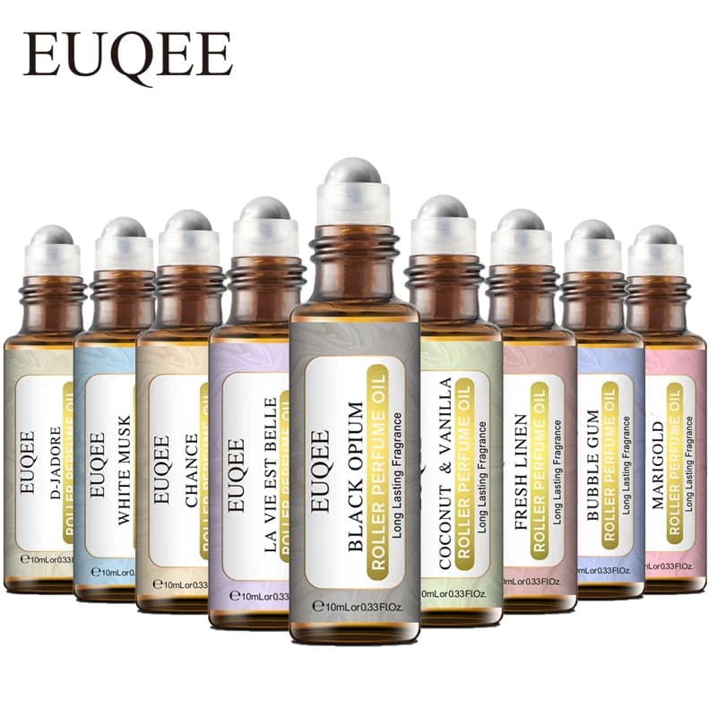 EUQEE 10ml rouleau frottis parfum huile pour femmes ligne fraîche noix de coco vanille ange pour aromathérapie