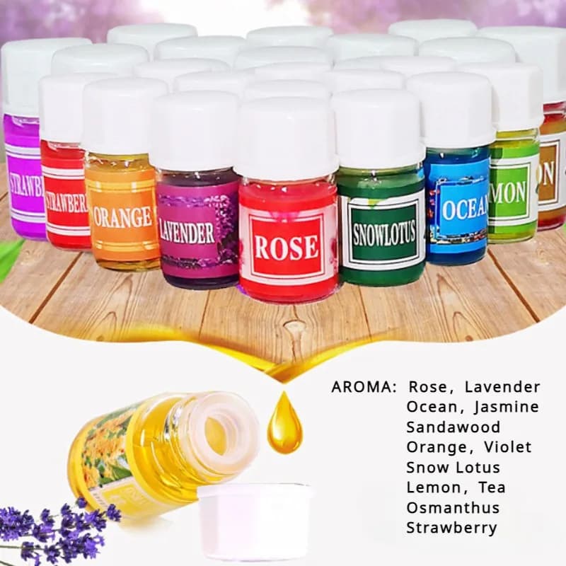 Huiles essentielles d'aromathérapie, mélange d'huiles de lavande et de roses, humidificateur d'huile soluble dans l'eau, diffuseur d'arôme essentiel de parfum de salle, 36x3ml