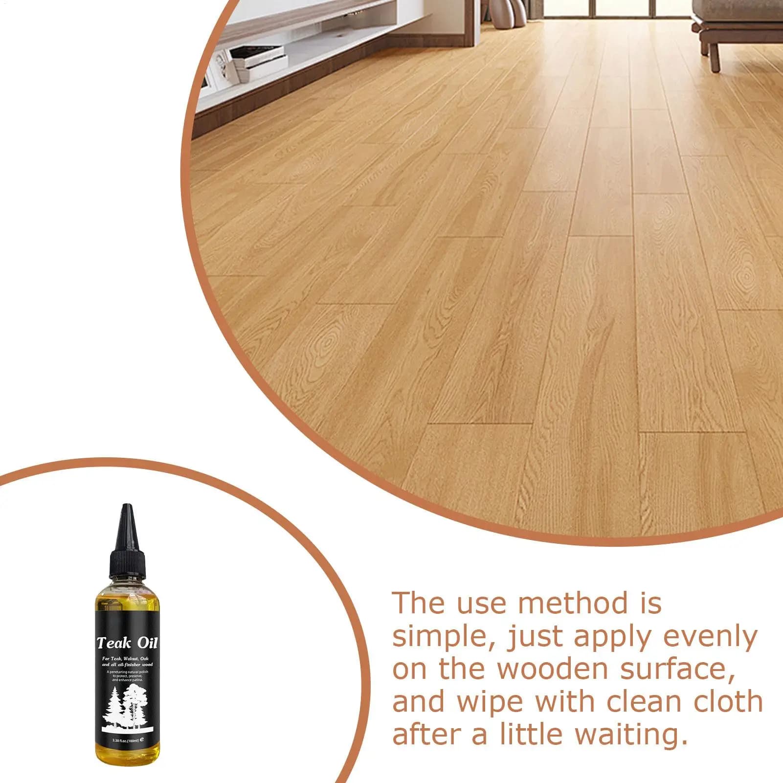 Huile de teck finition bois 100ml meubles bois dur polisseuse revitalisant Non gras soin du bois huile de teck pour Table en bois étagère de bureau