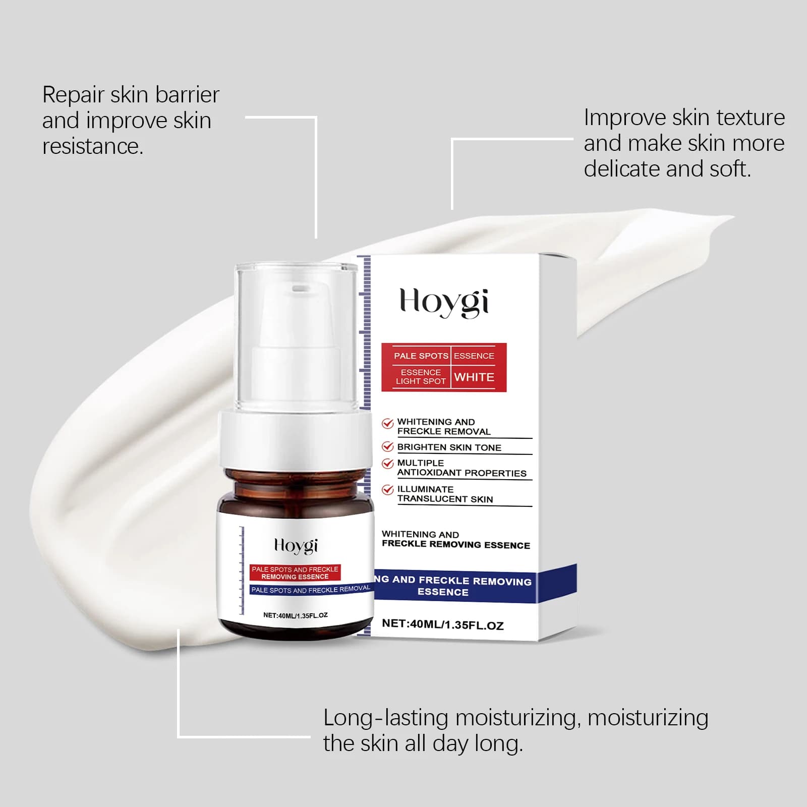 Hoygi crème antioxydante aux noix de vitamine C ton éclaircissant soirée correcteur de taches foncées hydratant léger absorption rapide de la peau