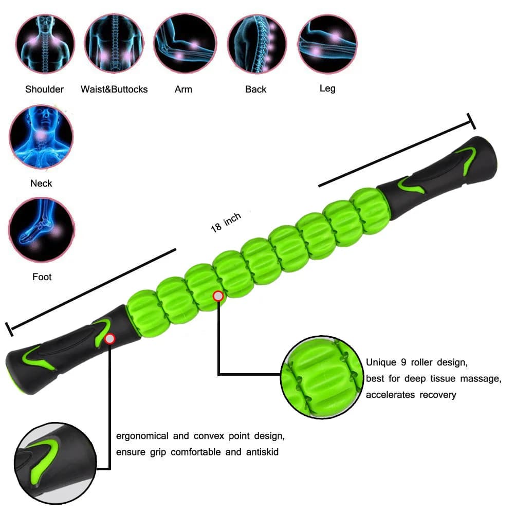 Relaxation musculaire Fitness bâton de Massage sport tension Relaxation Fascia Massage lymphatique rouleau bâton de Massage