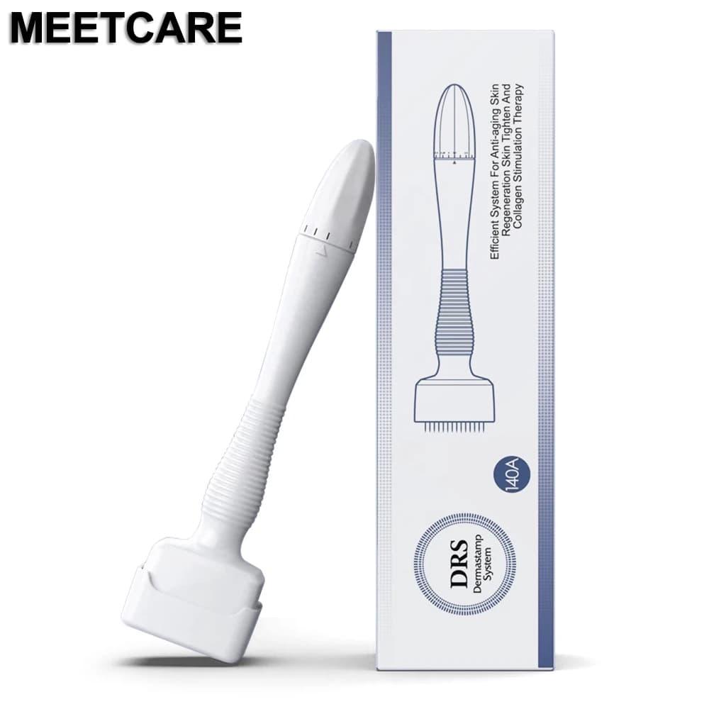 Rouleau Derma Stamp DRS140 à aiguilles réglables pour Microneedling, Massage, Traitement des vergetures, de la perte de cheveux et de la cellulite