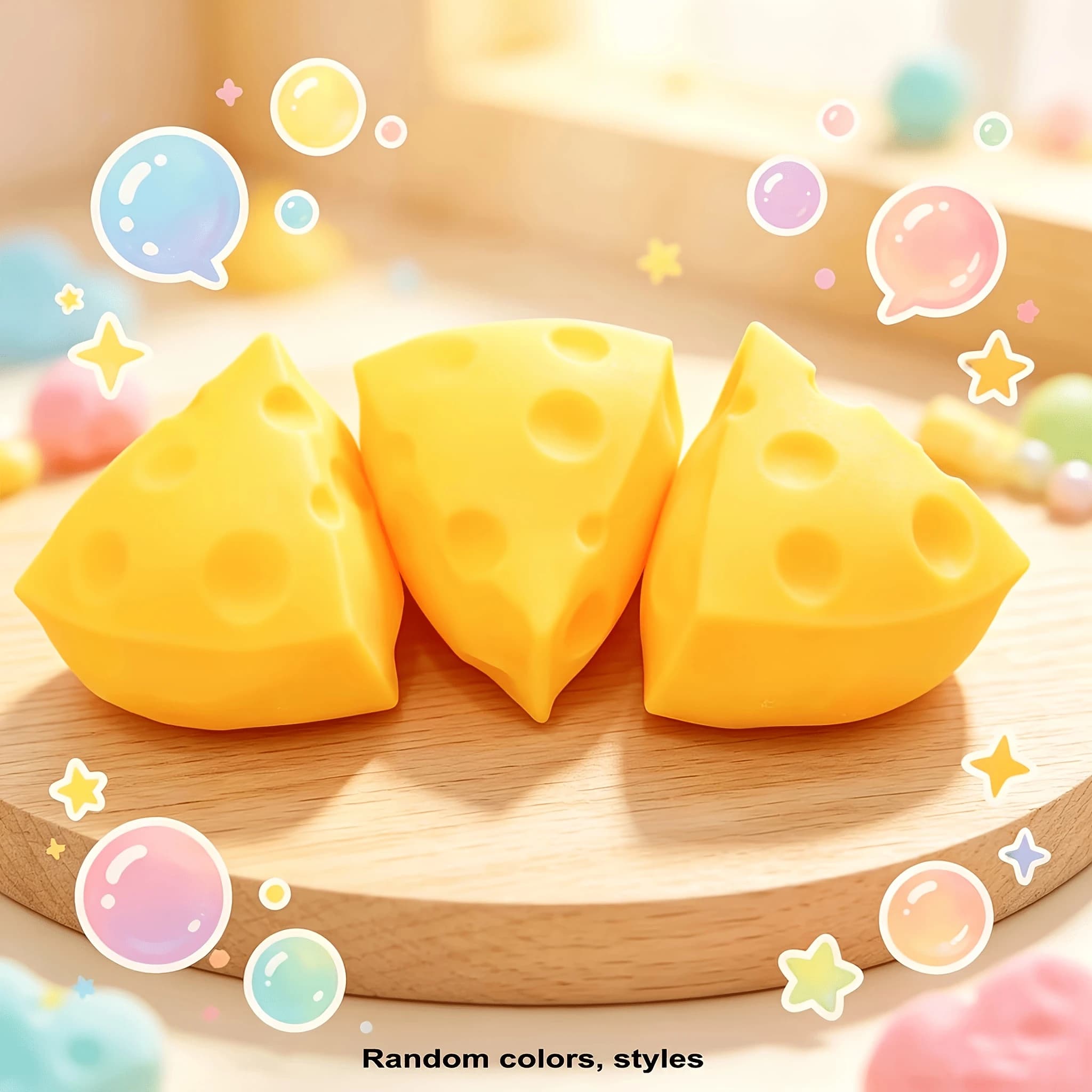 Jouet Squishy en Forme de Fromage à Remontée Lente, Mignon, Simulation de Fromage, Anti-Stress, Jouet Fidget pour Enfants et Adultes, Cadeau de Fête