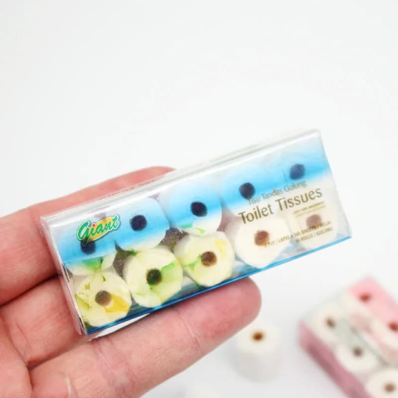 Maison de poupée Mini serviette en papier 1/12 échelle rouleaux miniatures