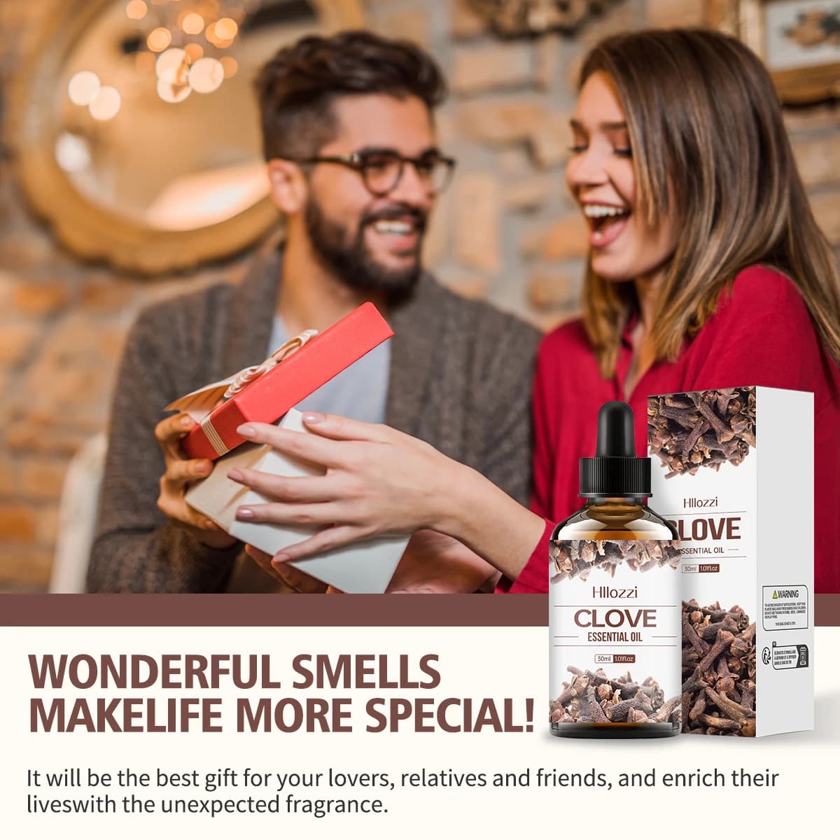 L'huile essentielle de clou de girofle a un arôme pongent et attrayant. Il peut réapprovisionner l'humidité et convient aux soins de la peau et à l'aromathérapie