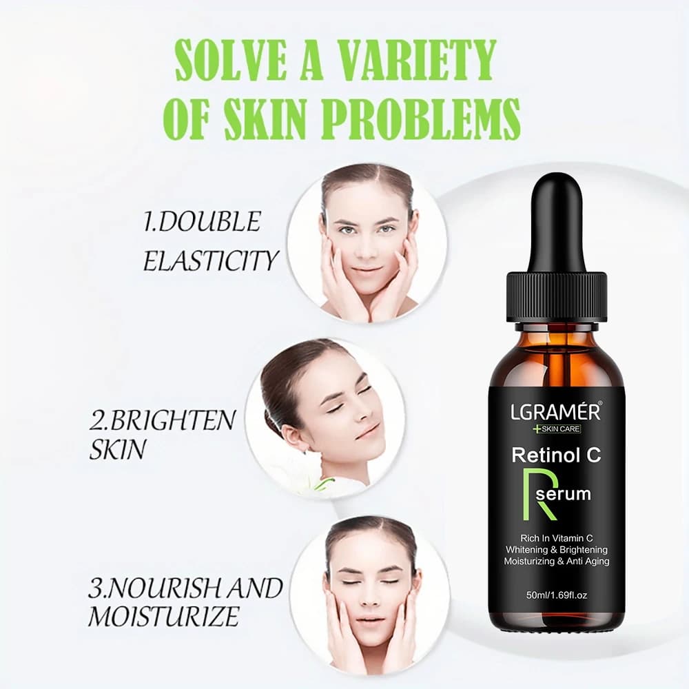 Sérum anti-âge au rétinol, blanchissant, hydratant, élimine les taches pigsens, rétrécit les pores, huile raffermissante pour le visage