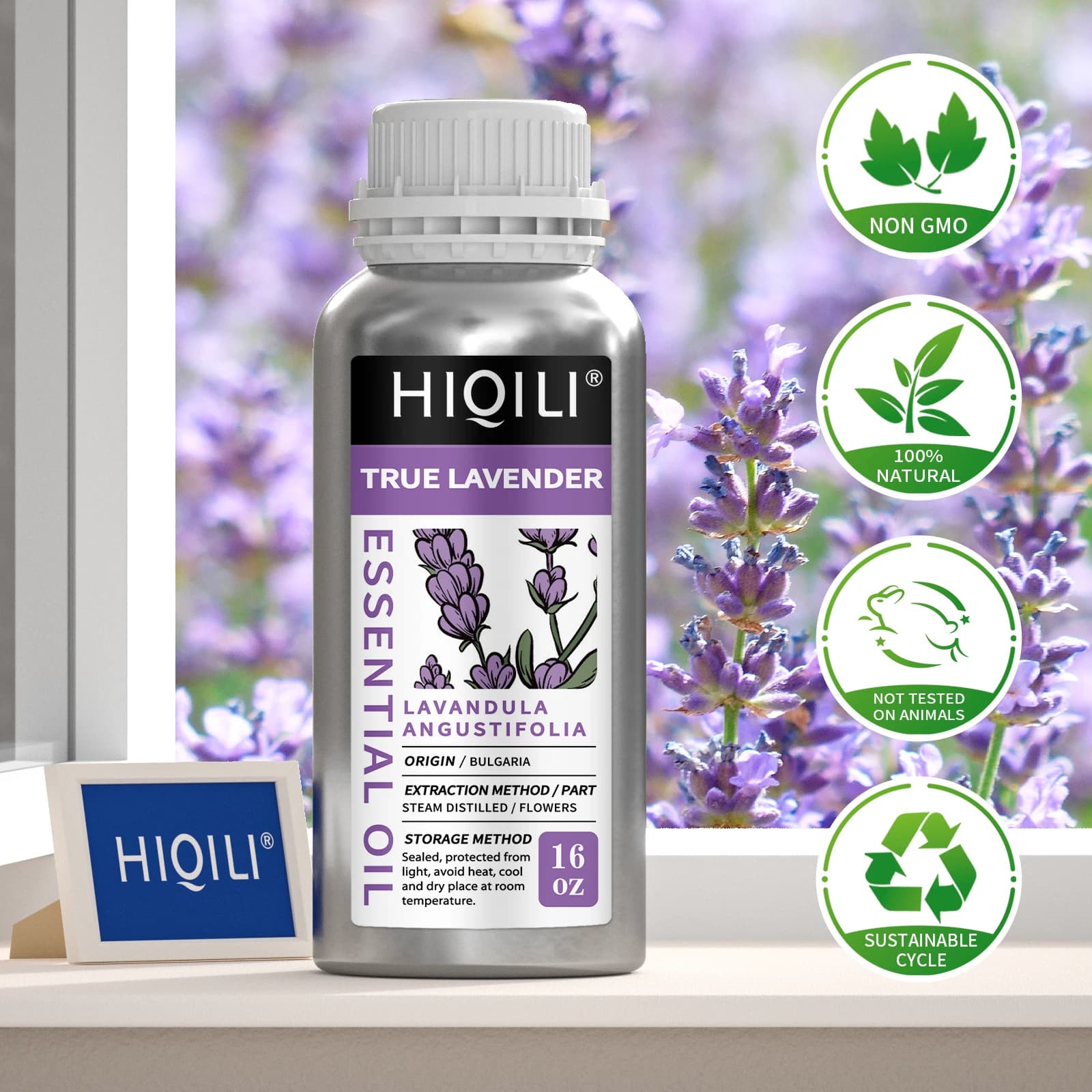 HIQILI Huile essentielle de grande capacité 500ML, lavande/eucalyptus/vanille/rose/franc-parfum/bois de santal, pour diffuseur/humidificateur