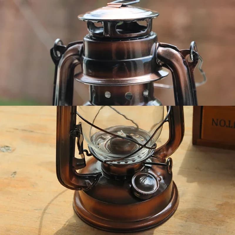 Lanternes rétro classiques en fer forgé, 23cm, mèche, lumières portables, lanterne à huile, Camping, randonnée, décoration de maison