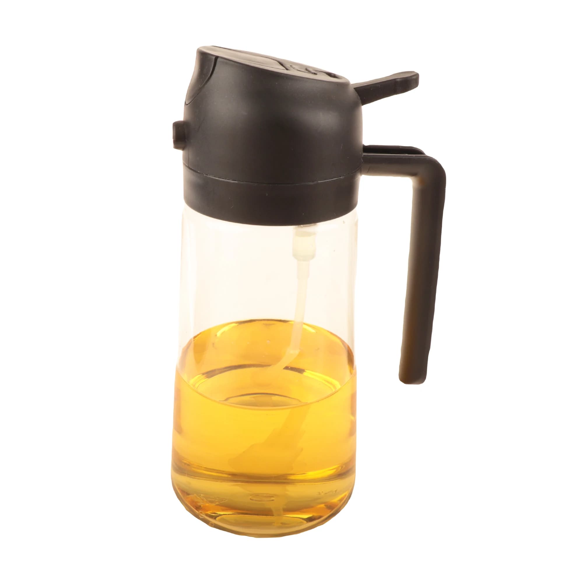 Bouteille distributrice d'huile d'olive 16oz pour la cuisine, distributeur d'huile d'olive et pulvérisateur d'huile 2 en 1, bouteille pulvérisatrice d'huile d'olive de 470ml pour la cuisine