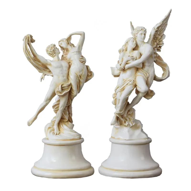 Statue Eros de la mythologie grecque, ailes d'ange, figurine créative en résine, Sculpture de Couple, décoration de Table de salon, ornement