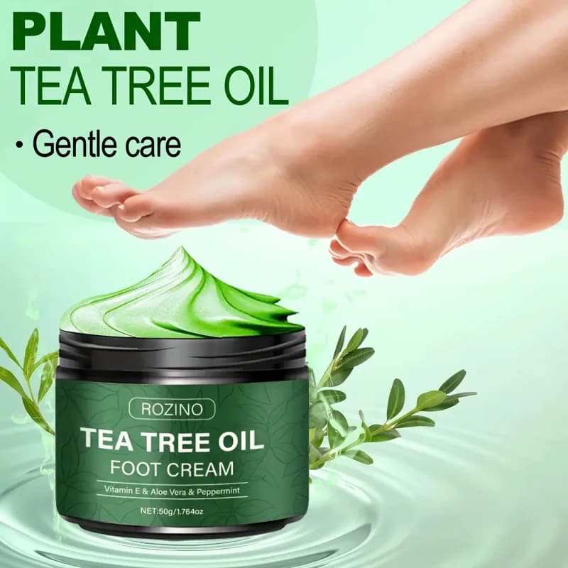 Crème pour les pieds à l'huile d'arbre à thé, hydratation intense, réparation des talons secs et craquelés, des callosités, adoucit les peaux mortes, soin des pieds