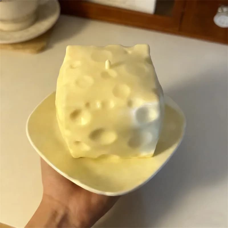 Balle anti-stress géante en forme de cube de fromage, jouet sensoriel souple à pincer, jeu amusant, cadeau de festival