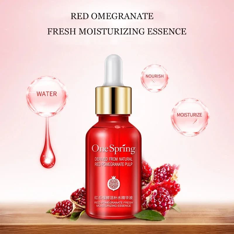 Essence de grenade rouge fraîche hydratante pour le visage