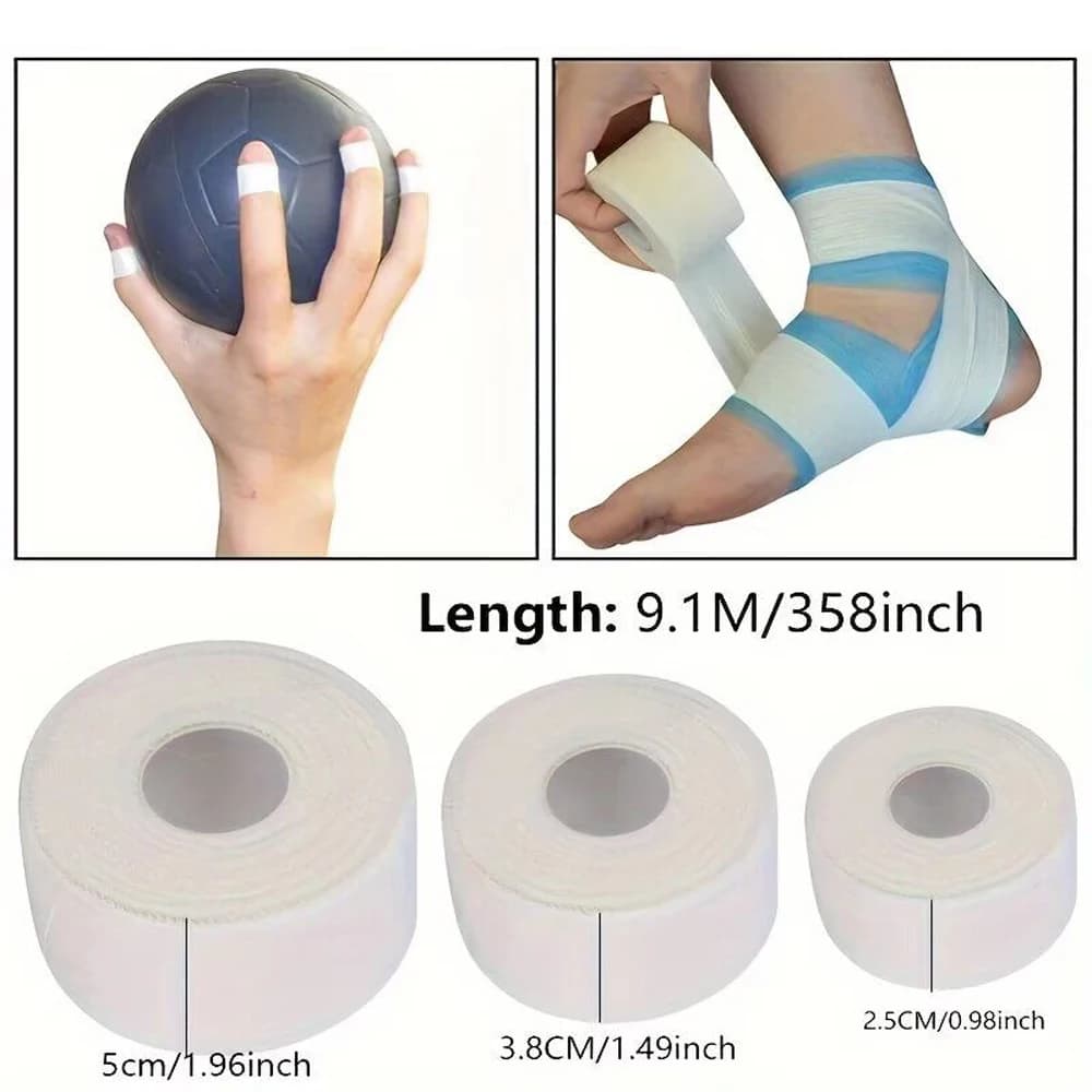 1 rouleau de ruban athlétique blanc, ruban de sport-rubans et enveloppes athlétiques adhésifs forts-le meilleur ruban pour athlète Hockey, Tennis, salle de sport, boxe