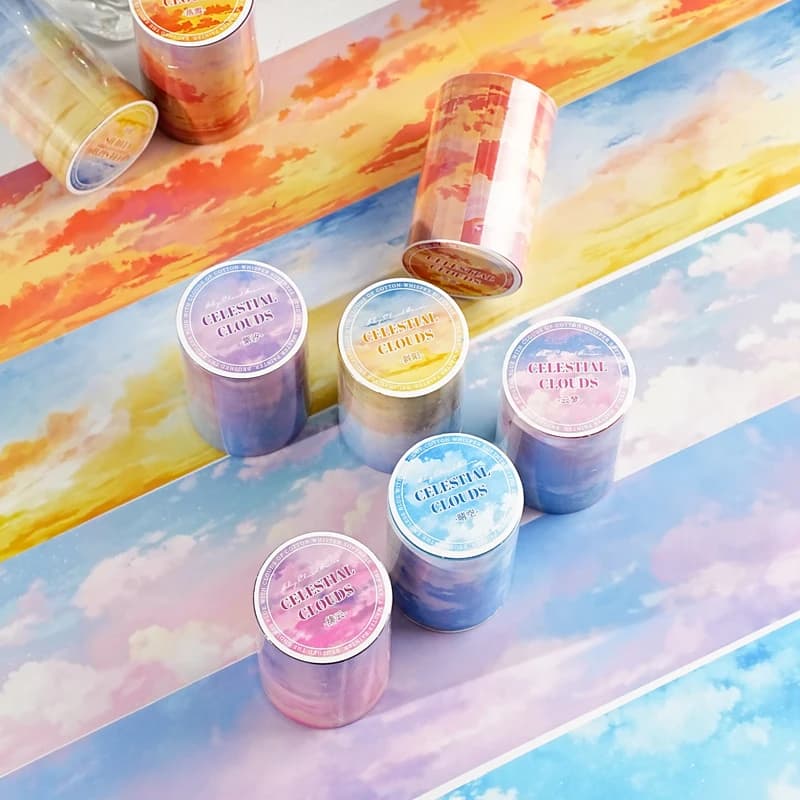 1 à 6 rouleaux de bandes décoratives de la série Sky Cloud Realm, autocollants pour scrapbooking, matériel parfait pour l'artisanat, fournitures de scrapbooking DIY